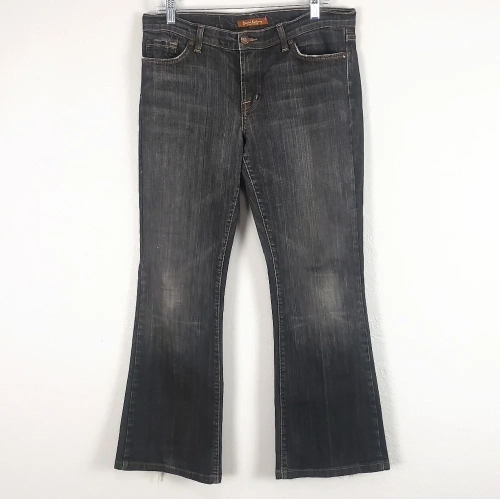 David Kahn Washed Black Mid Rise Flare Jeans Size 31×31 - Picture 15 of 16